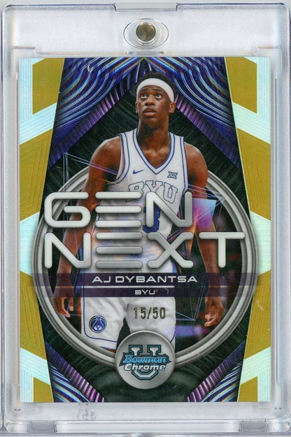 2025 Topps Bowman U Chrome AJ Dybantsa #GN1 Gen Next Gold /50 BYU Cougars Rookie RC Basketball Card