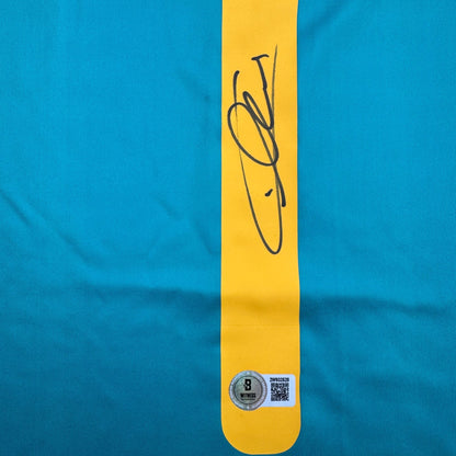 Autographed/Signed Iker Casillas Spain Teal Soccer Futbol Jersey Beckett BAS COA