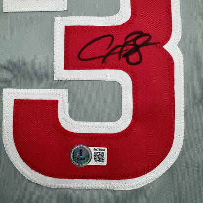 Autographed/Signed Alex Bregman Chicago Grey Baseball Jersey Beckett BAS COA