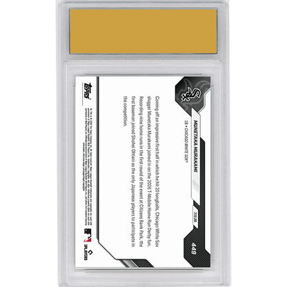 Graded 2026 Topps Now Munetaka Murakami #449 2nd Japan Native Ever in Home Run Derby Chicago White Sox Rookie RC Baseball Card HOFSM 10 Gem Mint