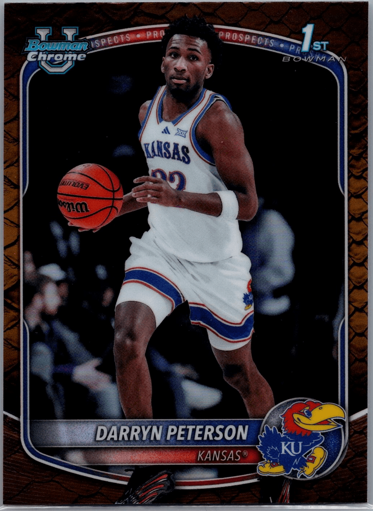 2025 Topps Bowman U Chrome Darryn Peterson #BCP2 Reptilian Refractor Kansas Jayhawks Rookie RC Basketball Card 