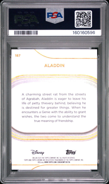 Graded 2025 Topps Chrome Disney Aladdin #187 #/101 Mickey Mouse B&W Shimmer Trading Card PSA 10 Gem Mint
