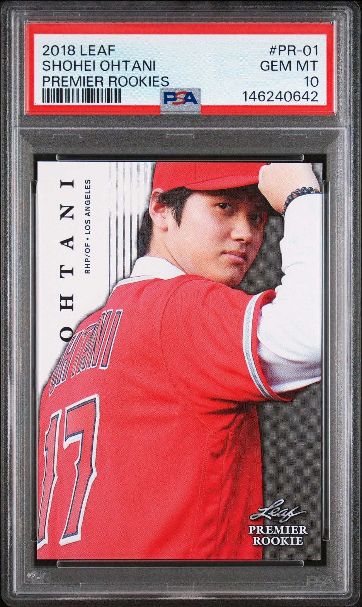Graded 2018 Leaf Shohei Ohtani #PR-01 Premium Rookies Rookie RC Baseball Card PSA 10 Gem Mint