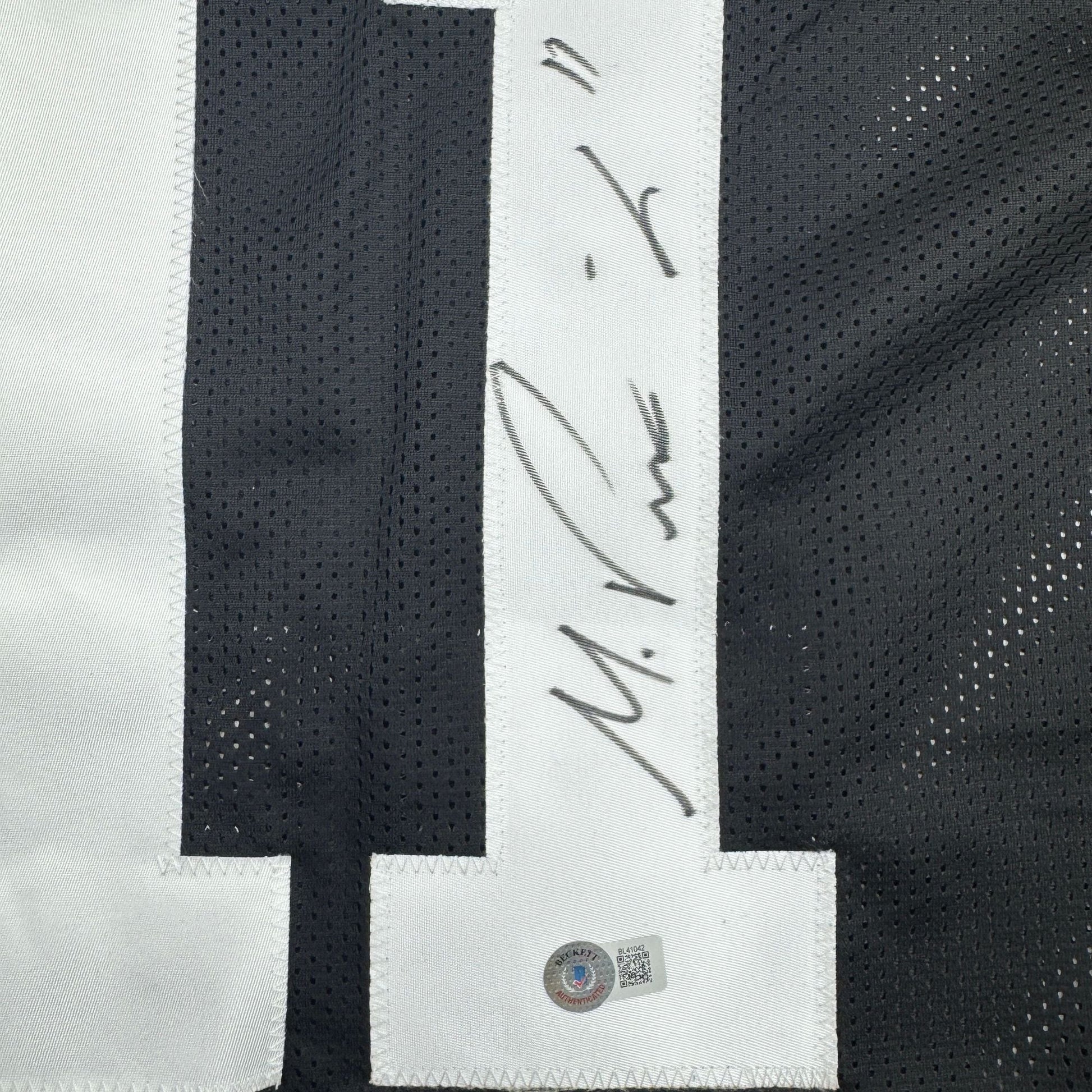 Autographed/Signed Michael Pittman Jr. Pittsburgh Black Football Jersey Beckett BAS COA