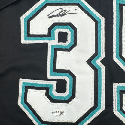Autographed/Signed Dontrelle Willis Florida Black Baseball Jersey JSA COA