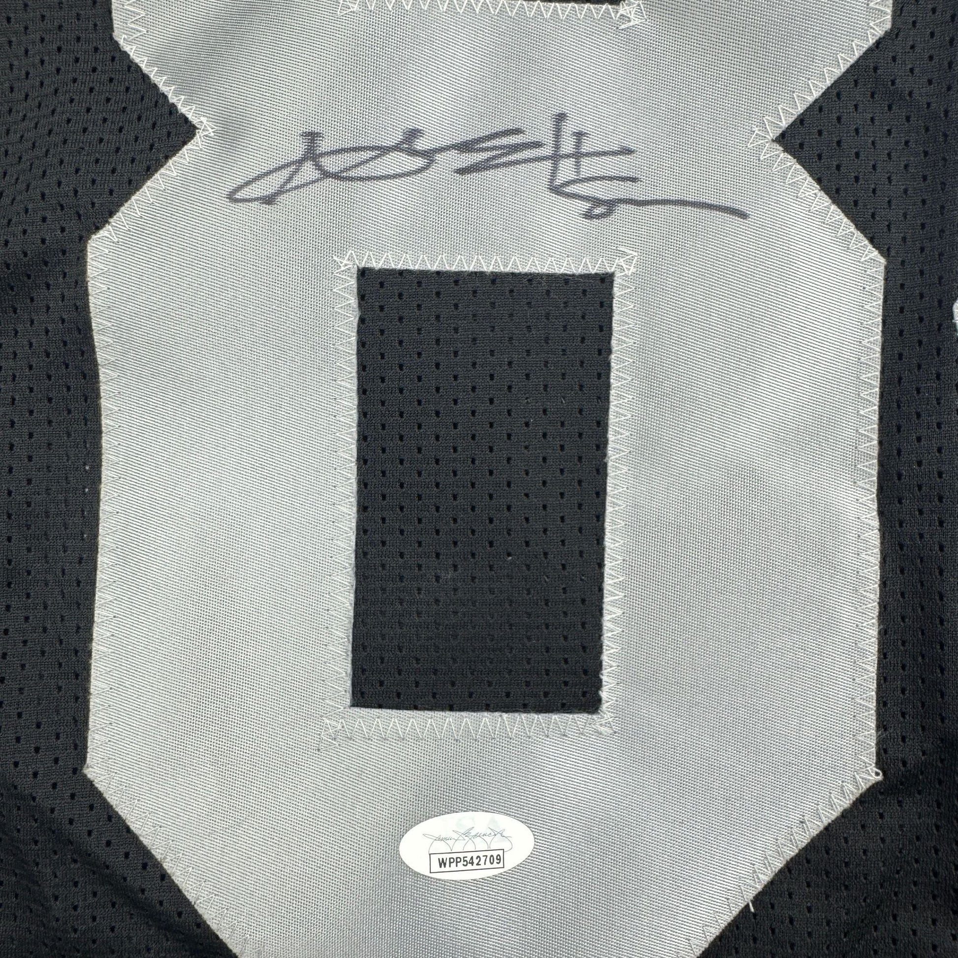 Autographed/Signed Antonio Brown Oakland Las Vegas Black Football Jersey JSA COA