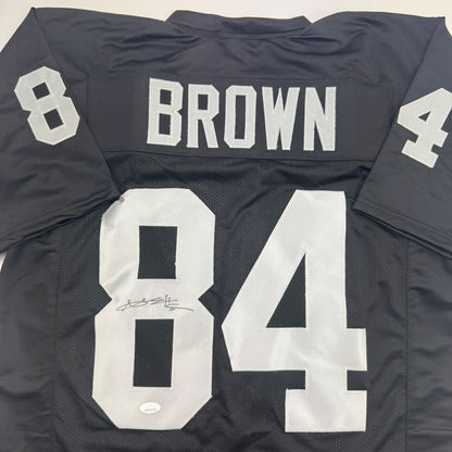 Autographed/Signed Antonio Brown Oakland Las Vegas Black Football Jersey JSA COA