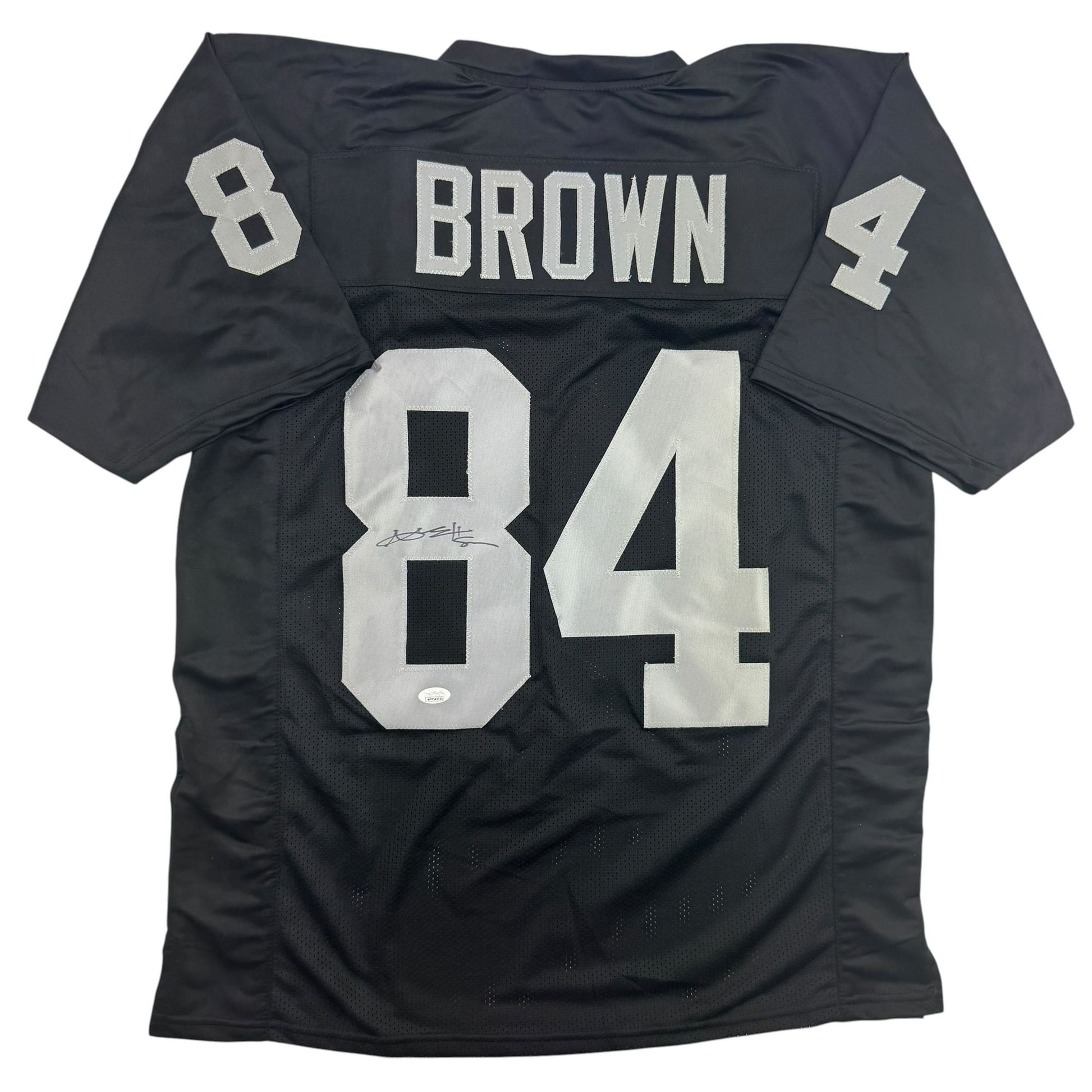 Autographed/Signed Antonio Brown Oakland Las Vegas Black Football Jersey JSA COA