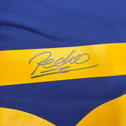 Autographed/Signed Pedro Spain Blue Soccer Futbol Jersey Beckett BAS COA