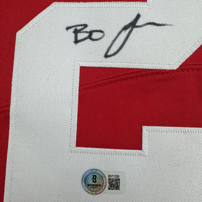 Autographed/Signed Bo Jackson Ohio State Red College Football Jersey Beckett BAS COA