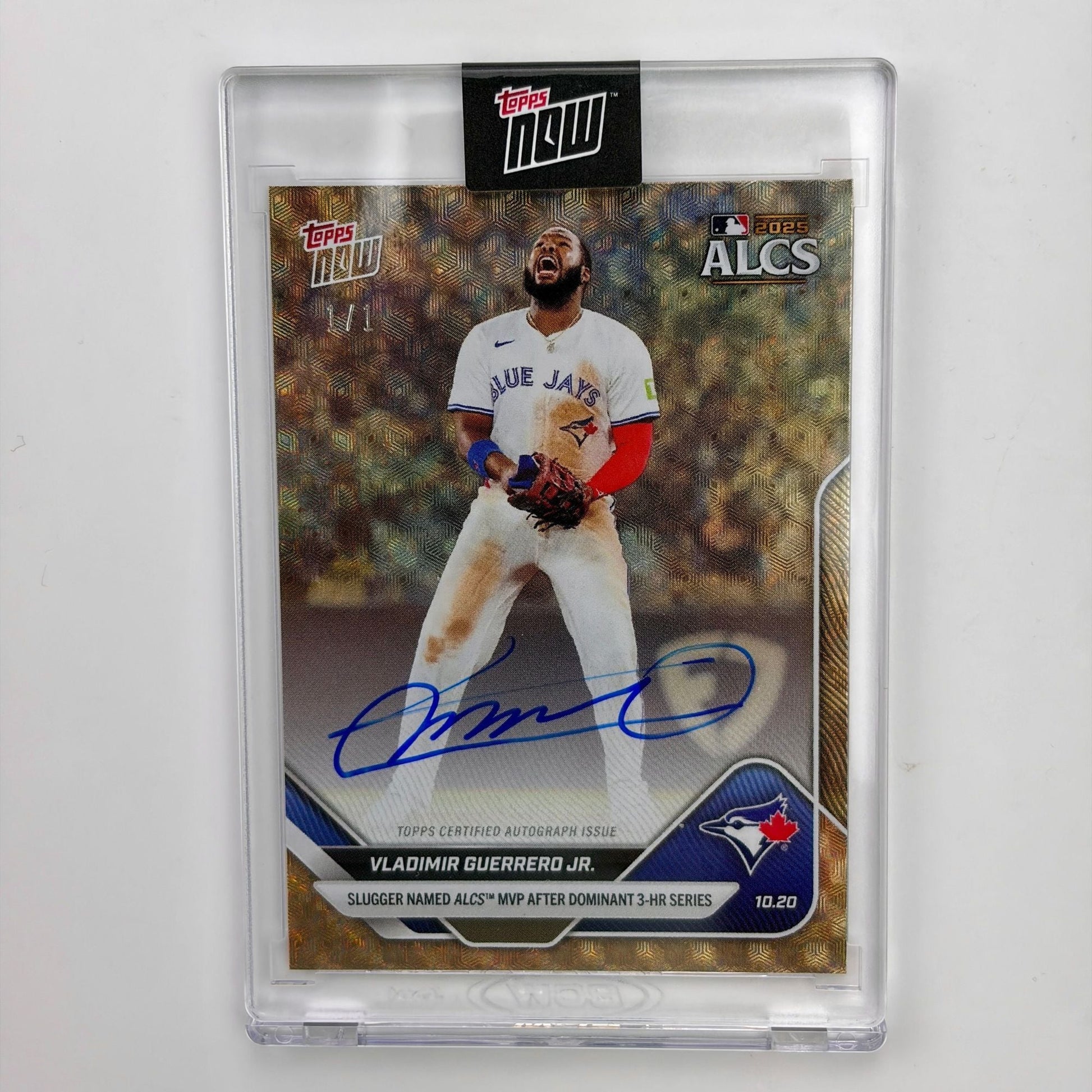 2025 Topps Now Vladimir Guerrero Jr #891 Foilfractor Auto 1/1 Slugger Named ALCS MVP After Dominant 3 HR Series Toronto Blue Jays Baseball Card
