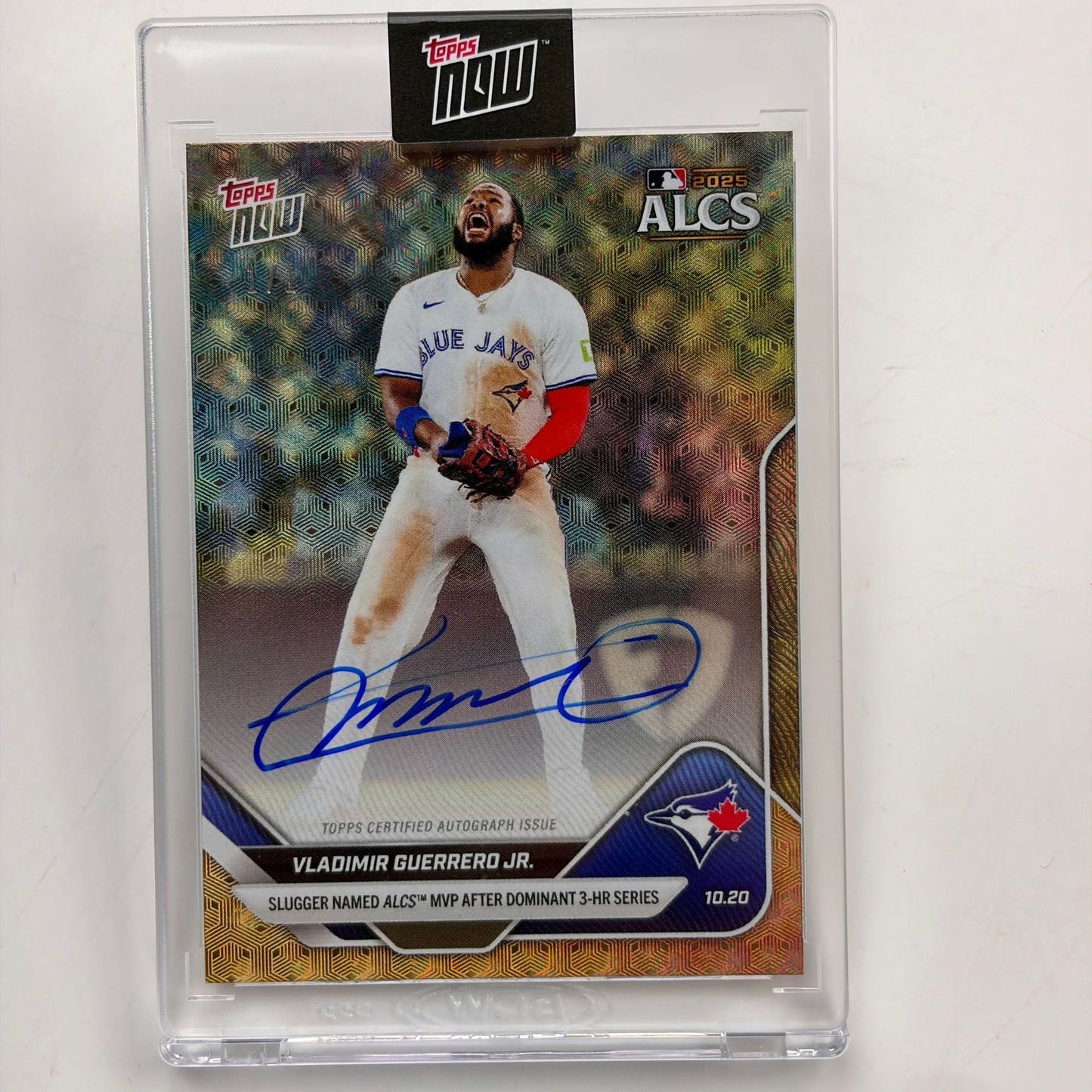 2025 Topps Now Vladimir Guerrero Jr #891 Foilfractor Auto 1/1 Slugger Named ALCS MVP After Dominant 3 HR Series Toronto Blue Jays Baseball Card