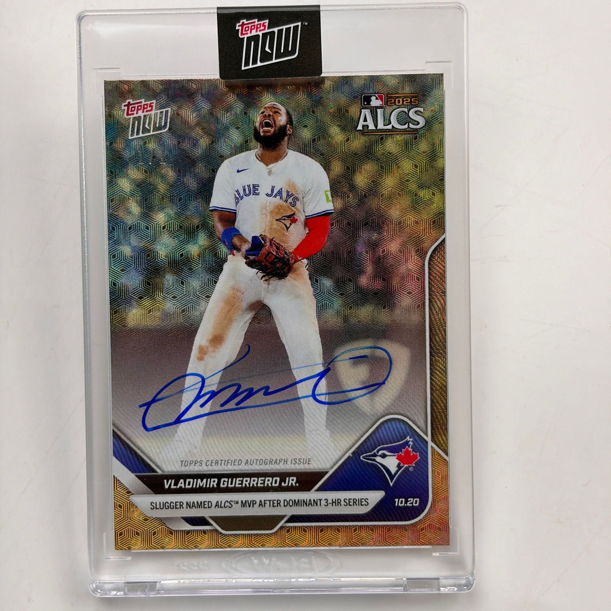 2025 Topps Now Vladimir Guerrero Jr #891 Foilfractor Auto 1/1 Slugger Named ALCS MVP After Dominant 3 HR Series Toronto Blue Jays Baseball Card