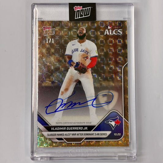 2025 Topps Now Vladimir Guerrero Jr #891 Foilfractor Auto 1/1 Slugger Named ALCS MVP After Dominant 3 HR Series Toronto Blue Jays Baseball Card