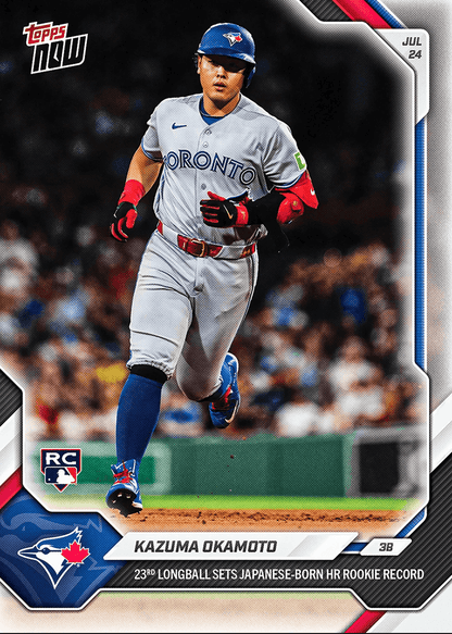2026 Topps Now Kazuma Okamoto #484 23rd Longball Sets Japanese-Born Home Run Rookie Record Toronto Blue Jays Rookie RC Baseball Card