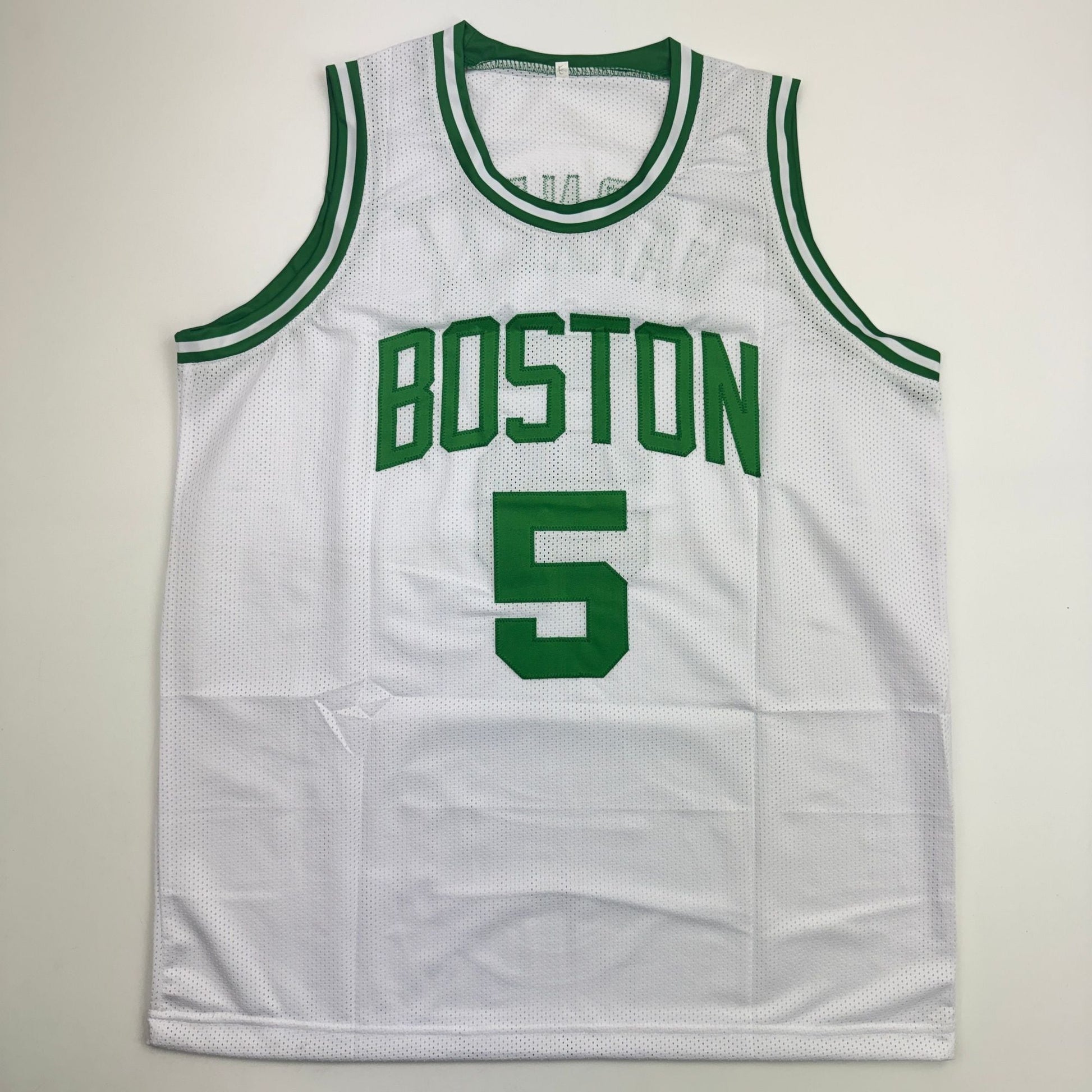 Autographed/Signed Kevin Garnett Boston White Basketball Jersey Beckett BAS COA