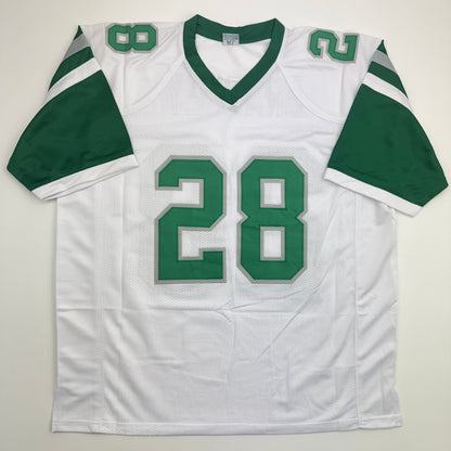 Autographed/Signed Bill Bradley Philadelphia White Football Jersey Beckett BAS COA
