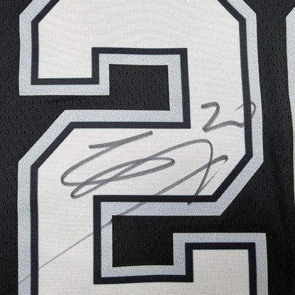Framed Autographed/Signed Manu Ginobili 35x39 San Antonio Spurs Black Authentic Basketball Jersey JSA COA