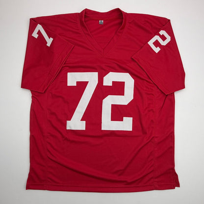 Autographed/Signed Dan Dierdorf Arizona Red Football Jersey Beckett BAS COA