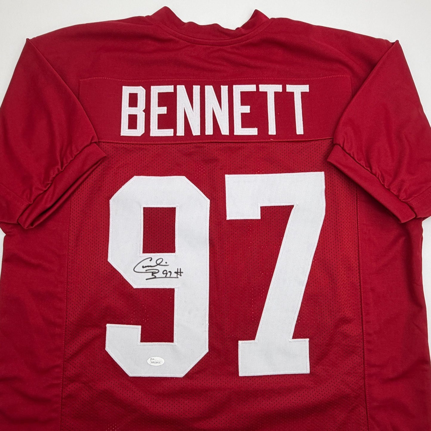 Autographed/Signed Cornelius Bennett Arizona Red Football Jersey Beckett BAS COA
