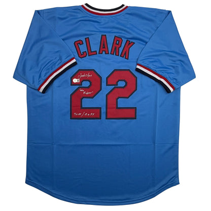 Autographed/Signed Jack Morris St. Louis Blue Baseball Jersey Beckett BAS COA