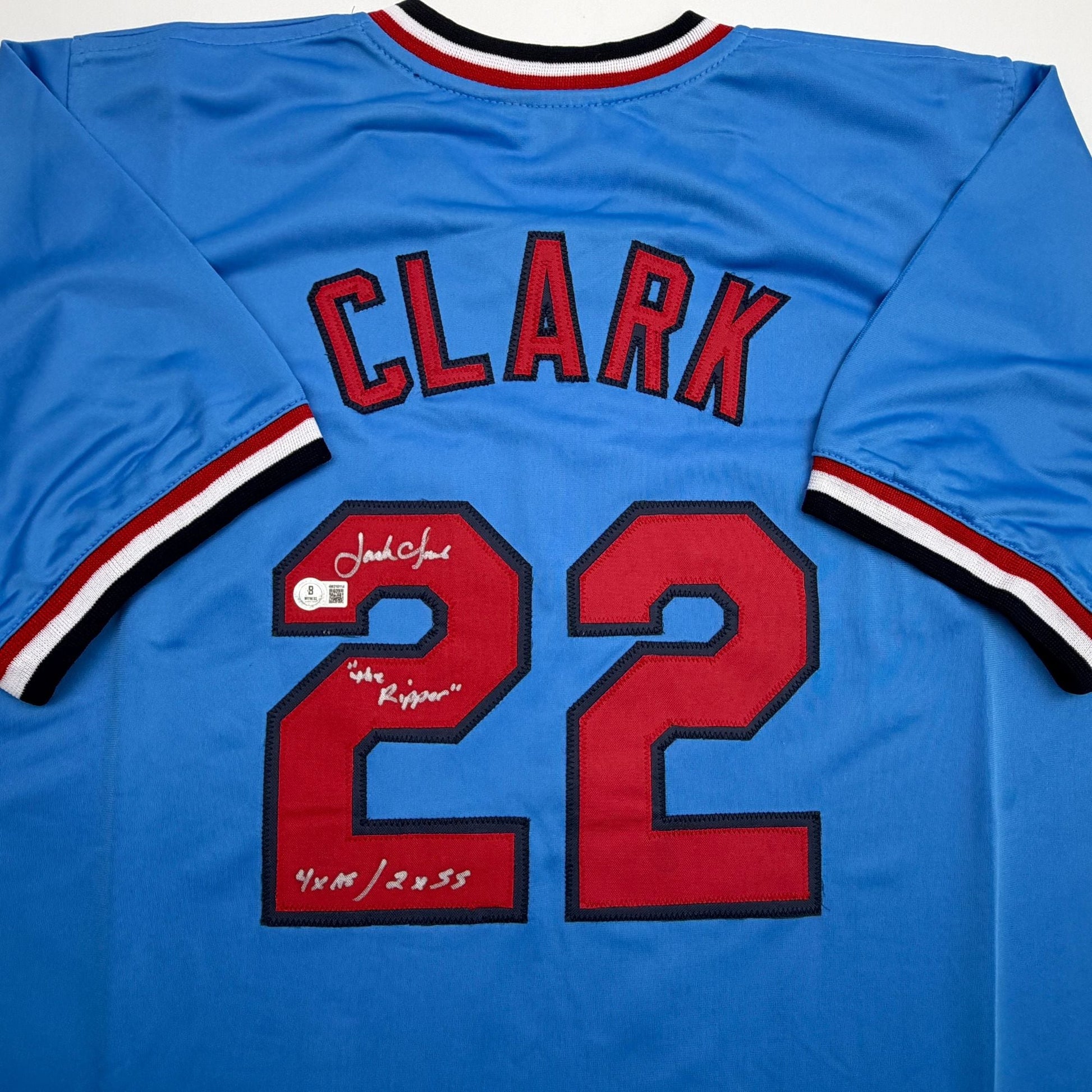 Autographed/Signed Jack Morris St. Louis Blue Baseball Jersey Beckett BAS COA