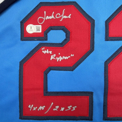 Autographed/Signed Jack Morris St. Louis Blue Baseball Jersey Beckett BAS COA