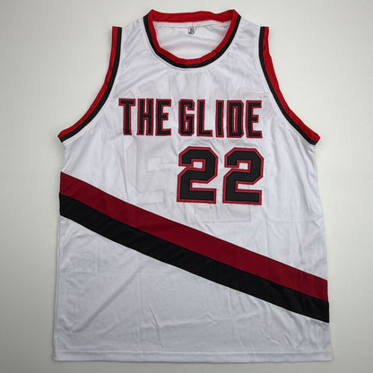 Autographed/Signed Clyde Drexler Portland White Basketball Jersey JSA COA