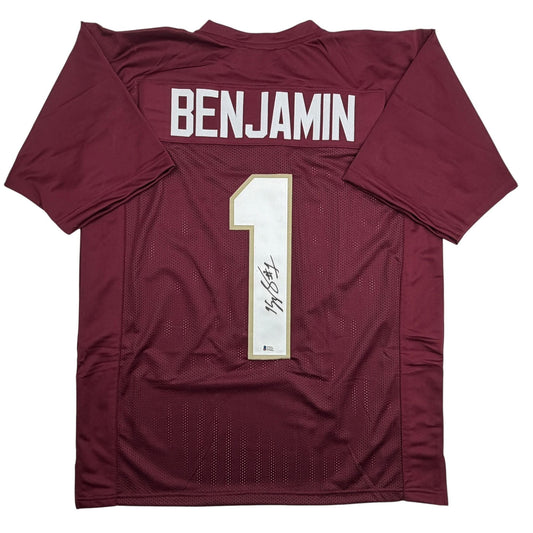Autographed/Signed Kelvin Benjamin Florida State FSU Maroon College Football Jersey Beckett BAS COA