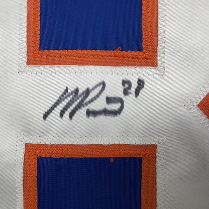 Autographed/Signed Alexander Romanov New York Blue Hockey Jersey JSA COA
