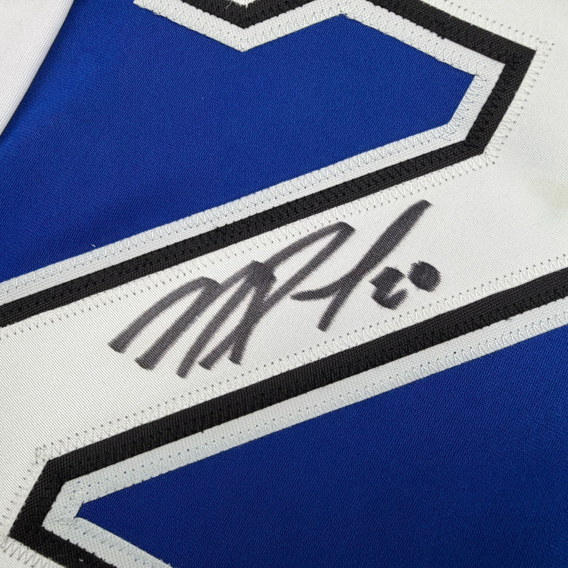Autographed/Signed Nick Paul Tampa Bay Blue Hockey Jersey JSA COA