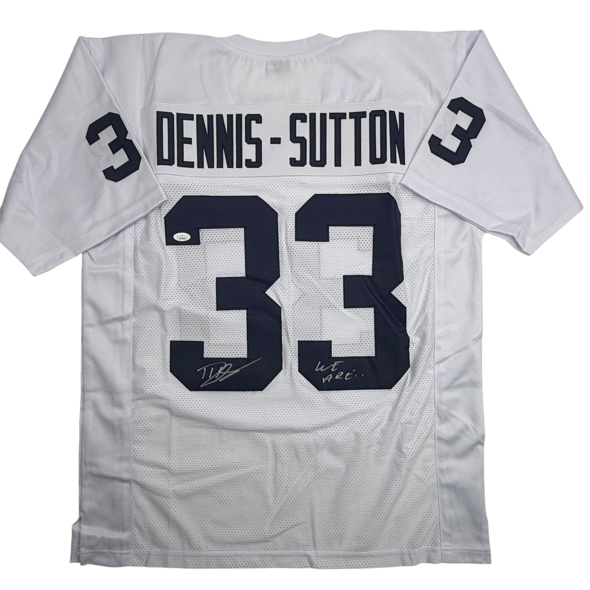 Autographed/Signed Dani Dennis-Sutton Penn State White College Football Jersey JSA COA