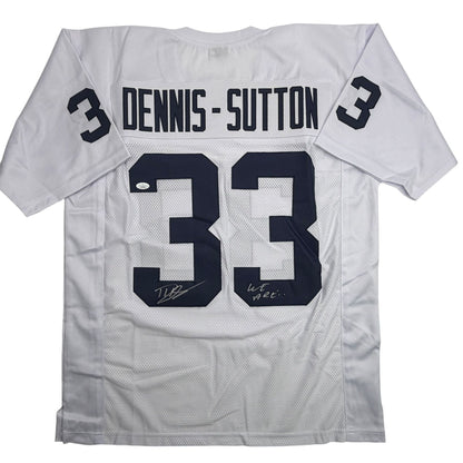 Autographed/Signed Dani Dennis-Sutton Penn State White College Football Jersey JSA COA