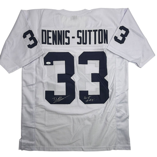 Autographed/Signed Dani Dennis-Sutton Penn State White College Football Jersey JSA COA