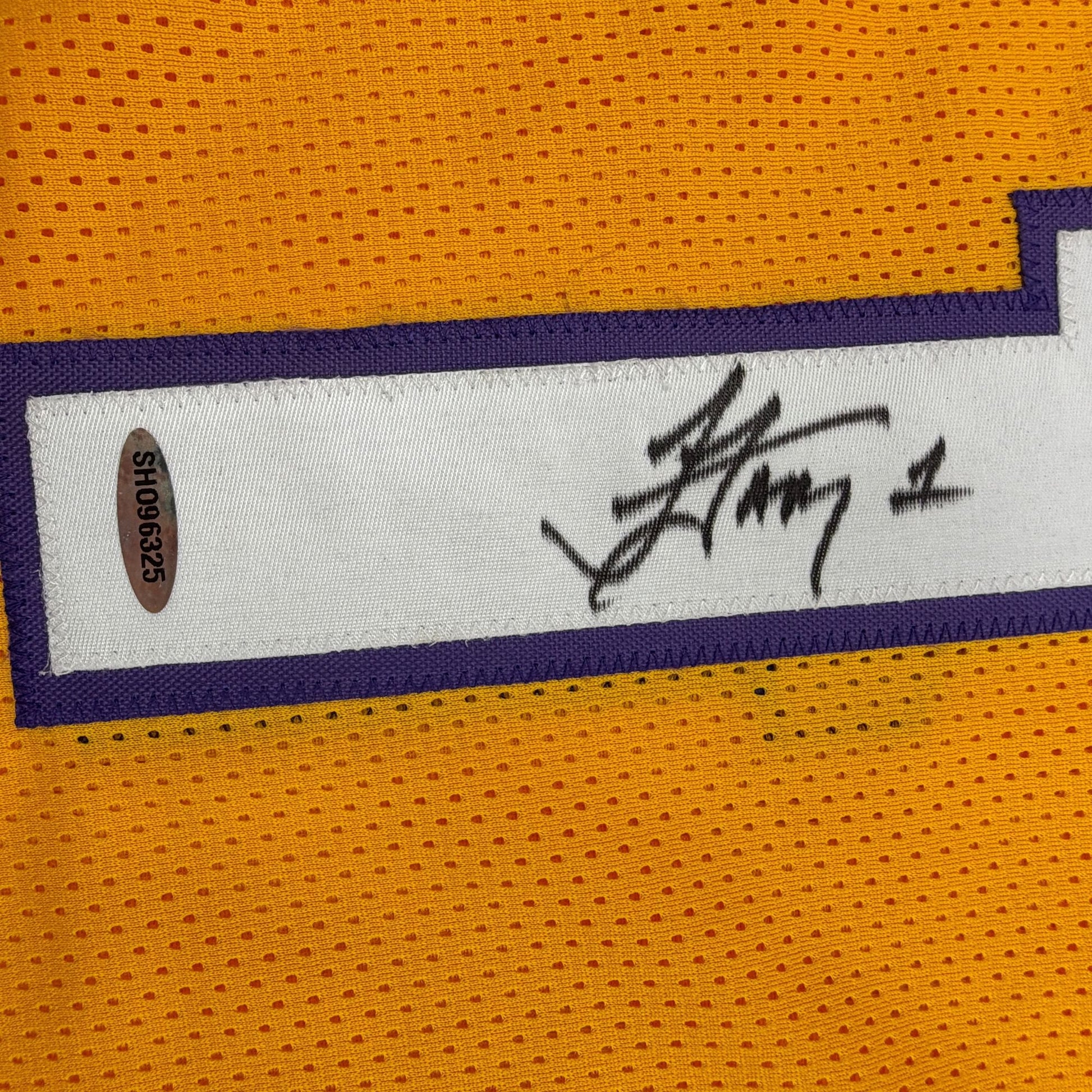 Autographed/Signed Jordan Farmar Los Angeles Yellow Basketball Jersey Upper Deck UDA COA