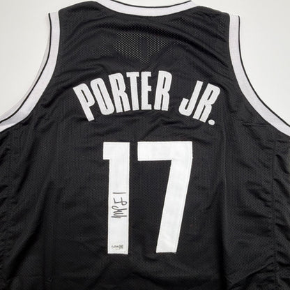 Autographed/Signed Michael Porter Jr Brooklyn Black Basketball Jersey JSA COA