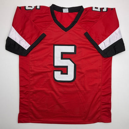 Autographed/Signed Morten Andersen Atlanta Red Football Jersey JSA COA