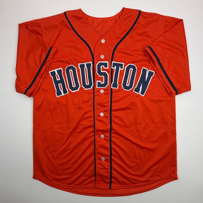 Autographed/Signed Cristian Javier Houston Orange Baseball Jersey Beckett BAS COA