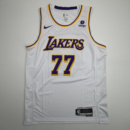 Autographed/Signed Luka Doncic Los Angeles Lakers White Authentic Basketball Jersey PSA/DNA COA