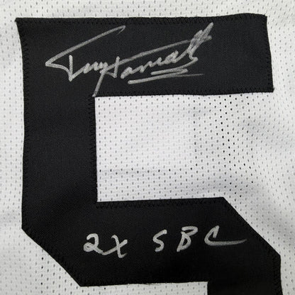 Autographed/Signed Terry Hanratty Pittsburgh White Football Jersey JSA COA