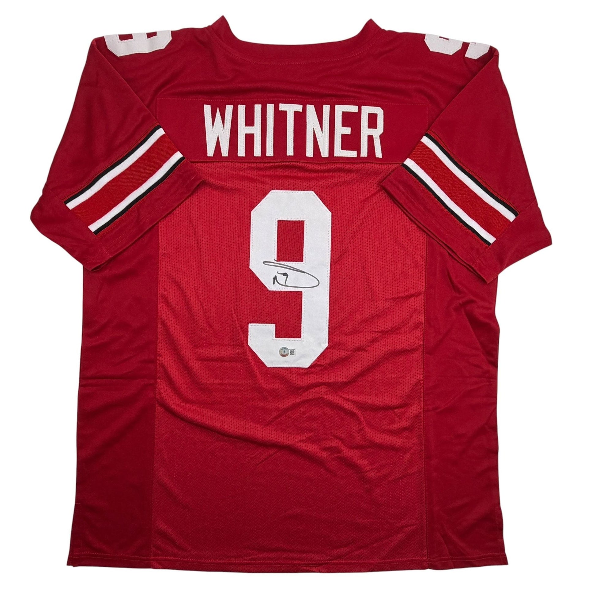 Autographed/Signed Donte Whitner Ohio State Red College Football Jersey Beckett BAS COA