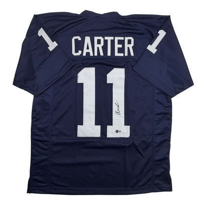 Autographed/Signed Abdul Carter Penn State Blue College Football Jersey Beckett BAS COA