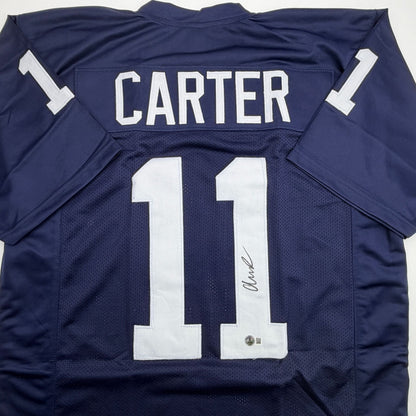 Autographed/Signed Abdul Carter Penn State Blue College Football Jersey Beckett BAS COA