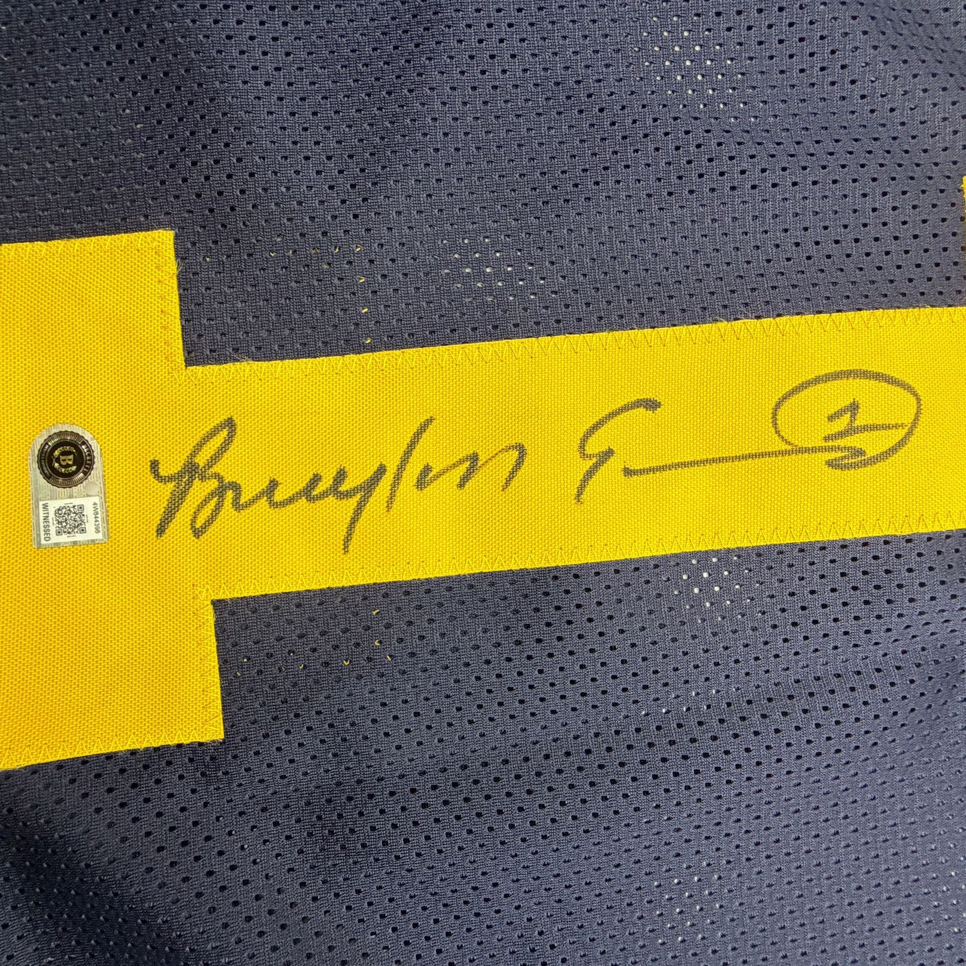 Autographed/Signed Braylon Edwards Michigan Blue College Football Jersey Beckett BAS COA