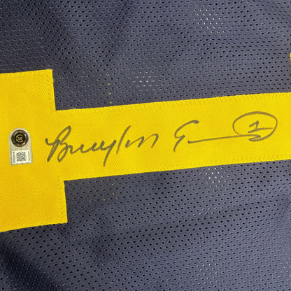 Autographed/Signed Braylon Edwards Michigan Blue College Football Jersey Beckett BAS COA