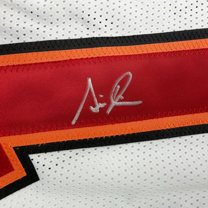 Autographed/Signed Simeon Rice Tampa Bay White Football Jersey JSA COA