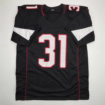 Autographed/Signed David Johnson Arizona Black Football Jersey Beckett BAS COA