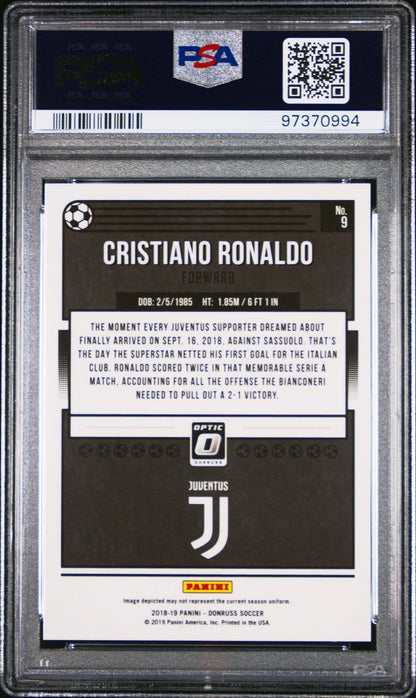 Graded 2018 Panini Donruss Optic Cristiano Ronaldo #9 Soccer Card PSA 10 Gem Mint