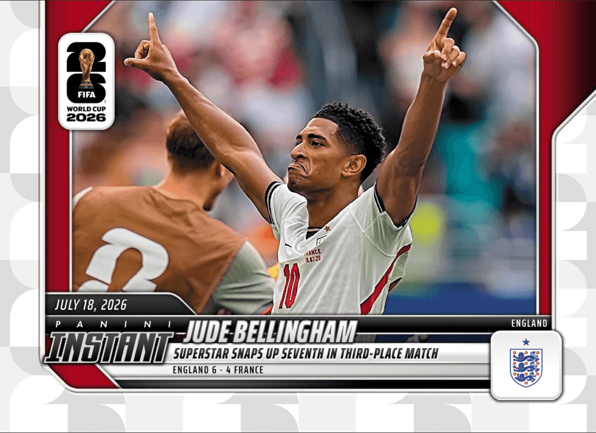 2026 Panini Instant FIFA World Cup Jude Bellingham #241 Superstar Snaps Up Seventh in Third Place Match England Soccer Card