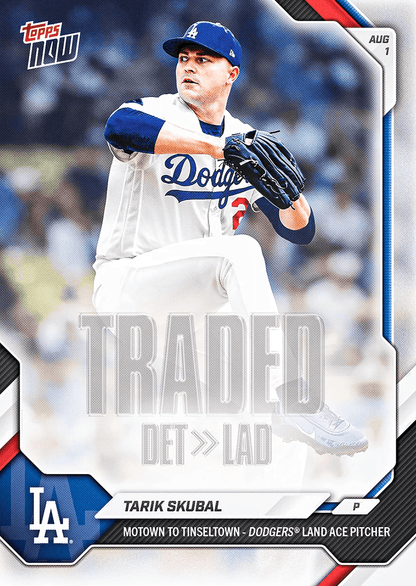 2026 Topps Now Tarik Skubal #510 Motown to Tinseltown - Dodgers Land Ace Pitcher Los Angeles Dodgers Baseball Card